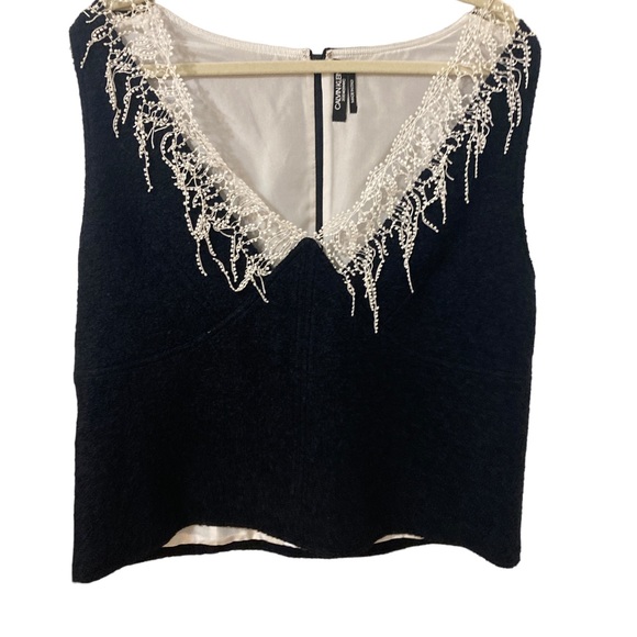 Calvin Klein 205W39NYC Black Vest with Lace Detail- Stunning Piece- NWT!